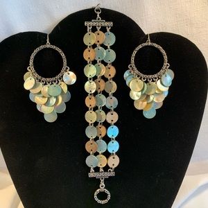Lia Sophia Mother of Pearl Bracelet & Earrings Set